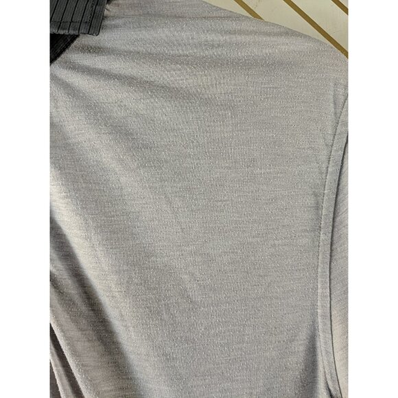 Lululemon Men's Button Short Sleeve Polo Shirt Gray Size Medium READ - Picture 5 of 10